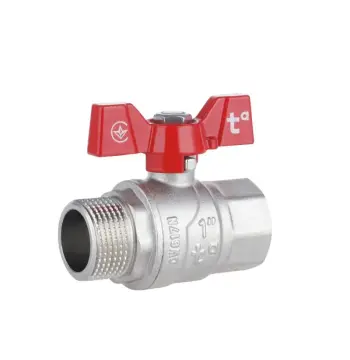Кран шаровой Thermo Alliance Forte SF607W25 латунный 1" ВН для воды, ручка-бабочка (SF607W25)
