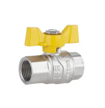 Кран шаровый газовый Thermo Alliance Forte SF602G15 латунный 1/2" ВВ с ручкой-бабочкой (SF602G15)
