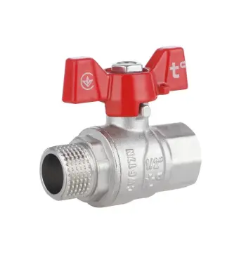 Кран шаровой Thermo Alliance Forte SF607W15 латунный 1/2" ВН для воды с ручкой-бабочкой (SF607W15)