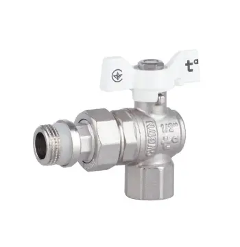 Кран шаровый Thermo Alliance Forte SF223W15 латунный угловой "Американка" 1/2" с системой антипротечки (SF223W15)