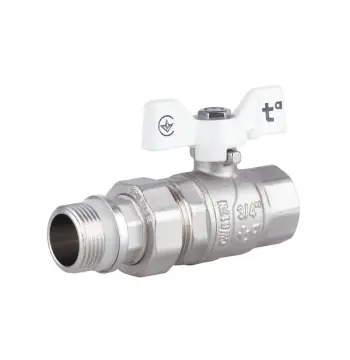 Кран шаровый Thermo Alliance Forte SF222W20 латунный прямой с американкой 3/4" и системой антипротечки (SF222W20)