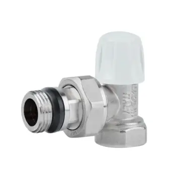 Вентиль радіаторний Icma 805+940 нікельований кутовий 1/2" з антипротіканням без ручки (82805AD06940)