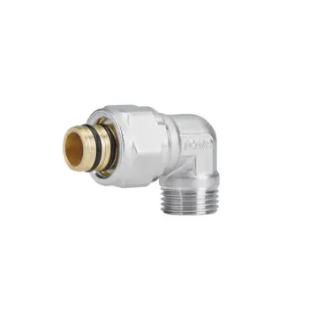 Уголок обжимной Icma 544 20х1/2" латунный никелированный с наружной резьбой (81544RDBQ06)