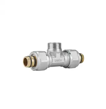 Тройник обжимной Icma 20х1/2х20 547 20х1/2"х20 никелированный с наружной резьбой (81547RDBQ06)