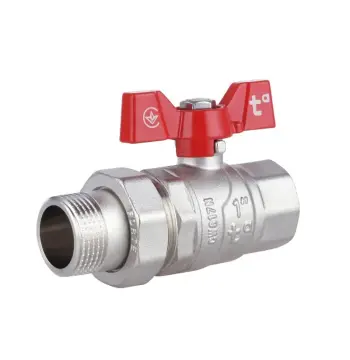 Кран шаровый с американкой Thermo Alliance Forte SF220W25 латунный никелированный прямой 1" ВН с ручкой-бабочкой (SF220W25)