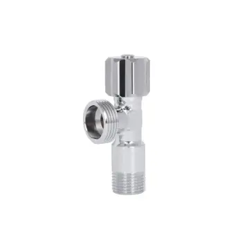 Кран угловой Thermo Alliance 1/2З Standart латунный хромированный с вентильной буксой и ручкой-шестигранником 1/2"Н х 3/4"Н (SF3441520)