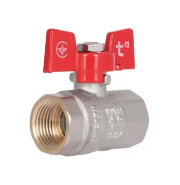 Кран кульовий Thermo Alliance Standart SD602NW15PN40 латунний 1/2" ВР для води з ручкою-метеликом PN40 (SD602NW15PN40)
