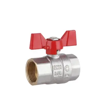 Кран кульовий Thermo Alliance Standart SD602NW20PN40 нікельований латунний 3/4" ВВ з ручкою-метеликом для води (SD602NW20PN40)