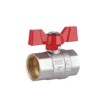 Кран кульовий Thermo Alliance Standart SD602NW25PN40 1" ВР латунний нікельований для води з ручкою-метеликом (SD602NW25PN40)