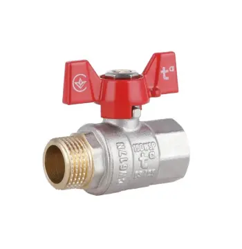 Кран кульовий Thermo Alliance Standart SD607NW15PN40 латунний 1/2" ВЗ з ручкою-метелик (SD607NW15PN40)