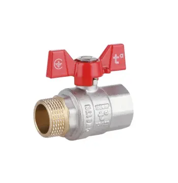 Кран шаровый Thermo Alliance Standart SD607NW20PN40 латунный никелированный 3/4" ВН для воды с ручкой-бабочкой (SD607NW20PN40)