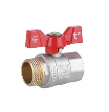 Кран шаровый Thermo Alliance Standart SD607NW25PN40 латунный никелированный 1" ВН для воды с ручкой-бабочкой (SD607NW25PN40)