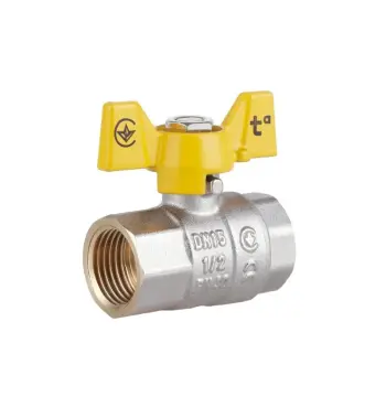 Кран шаровый Thermo Alliance Standart латунный для газа 1/2" ВВ с ручкой-бабочкой SD602NG15PN40 (SD602NG15PN40)
