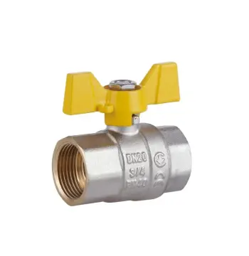 Кран шаровый Thermo Alliance Standart SD602NG20PN40 латунный газовый с ручкой-бабочкой и внутренней резьбой 3/4 (SD602NG20PN40)