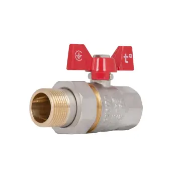 Кран кульовий з американкою Thermo Alliance Standart SD220NW20PN40 латунний прямий 3/4" ВЗ з ручкою-метеликом (SD220NW20PN40)