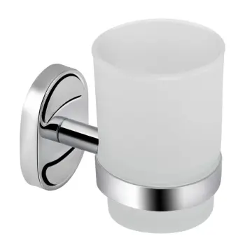 Склянка з тримачем Lidz LDORE0401CRM22163 Oreo 04.01 хромована з матового скла настінна (LDORE0401CRM22163)