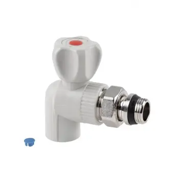 Кран радиаторный шаровый Thermo Alliance PPR 20х1/2" полипропиленовый/латунный серый угловой (DSW431)