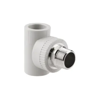 Тройник Thermo Alliance PPR 32х1"х32 серый с латунной наружной резьбой (DSC306)