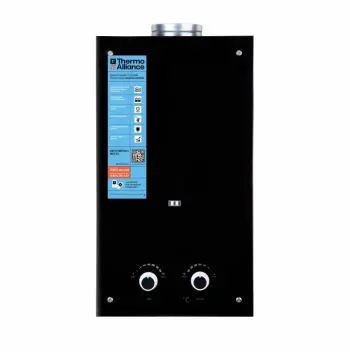 Газова колонка димохідна Thermo Alliance JSD20-10GD чорна зі скляною панеллю 10 л/хв (JSD2010GDBLACKGLASS)