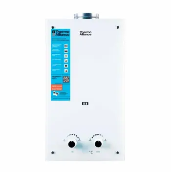 Колонка газовая дымоходная Thermo Alliance JSD20-10GE 10 л панель из стекла White