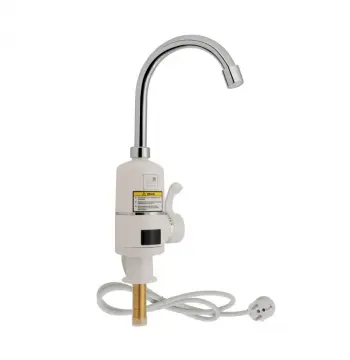 Кухонний проточний кран-водонагрівач Lidz LDWAR056WCR24984 Warm 056 з нержавіючої сталі, білий/хром, з індикатором температури, 3000 Вт (LDWAR056WCR24984)