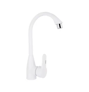 Смеситель для кухни Brinex 35W 007 белый из ABS-пластика с поворотным изливом (BRIN35W007)