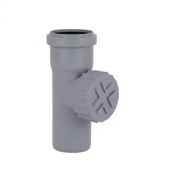 Ревізія каналізаційна PPR TA Sewage 50 поліпропіленова сіра з різьбовою кришкою (TASRVPP50)