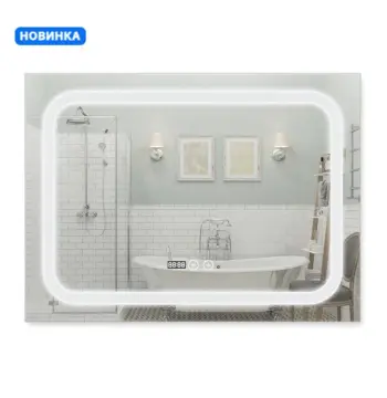 Дзеркало Qtap Mideya 800×600 мм з сенсорним LED-підсвічуванням, димером та антизапотіванням (QT2078F906W)