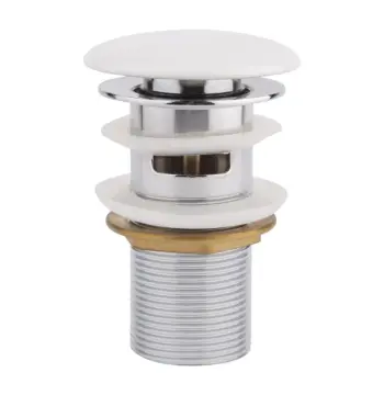 Донний клапан Qtap F0081 латунний білий автоматичний з переливом (QT066F0081W)