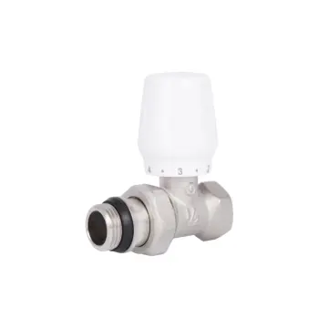 Кран радиаторный Thermo Alliance Base SD226W15 латунный никелированный прямой 1/2" ВН с антипротечкой (SD226W15)