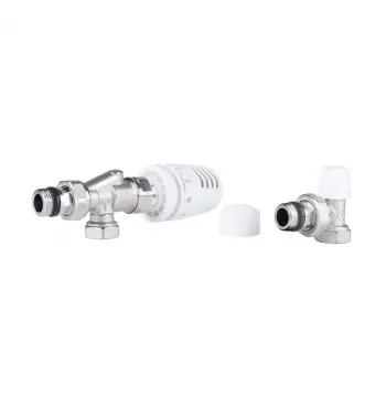 Термостатический комплект Icma KIT_1100878-940805-940 KIT N 1100+878-940+805-940 никелированный латунный угловой 1/2" с антипротечкой (82KITNAD061100)