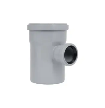 Трійник каналізаційний TA Sewage 110×50×110 мм, 90° поліпропіленовий сірий (TASTRPP9011050)