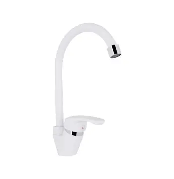 Смеситель для кухни Brinex 36W 007 белый пластиковый, однорычажный (BRIN36W007)
