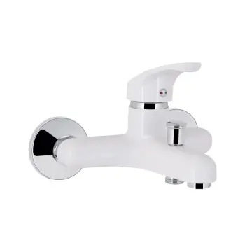 Смеситель для ванны Brinex 36W 006 однорычажный из ABS пластика, цвет хром/белый (BRIN36W006)