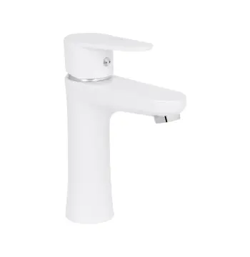 Смеситель для раковины Brinex 37W 001 белый из ABS пластика однорычажный (BRIN37W001)
