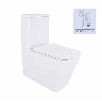 Унитаз-компакт Qtap Crow QT05222170W керамический белый безободковый с сиденьем Soft-close (QT05222170W)