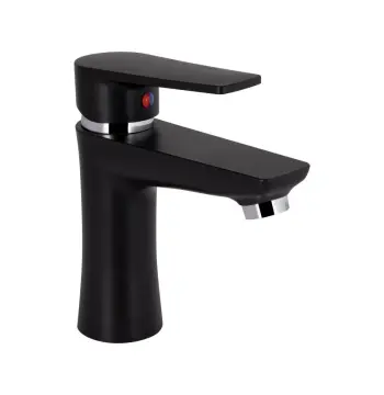 Смеситель для раковины Brinex 35B 001 пластиковый черный матовый однорычажный (BRIN35B001)