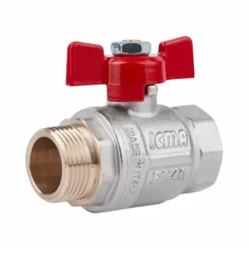 Кран шаровый Icma №351 латунный прямой 3/4" ВН с ручкой-бабочкой (87351AE11)