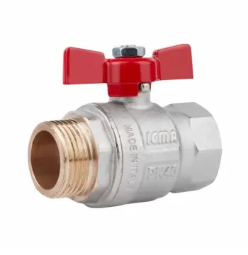 Кран шаровый Icma №351 латунный прямой 1" ВН с ручкой-бабочкой (87351AF11)