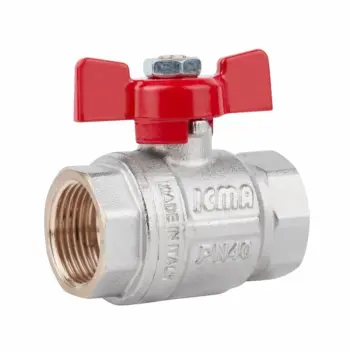 Кран шаровый Icma 349 латунный прямой 3/4" ВВ с ручкой-бабочкой (87349AE11)