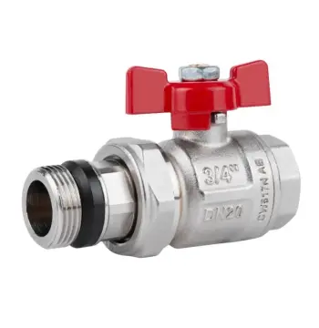 Кран кульовий з американкою 3/4" Icma 348 прямий нікельований з антипротіканням (87348AE11)