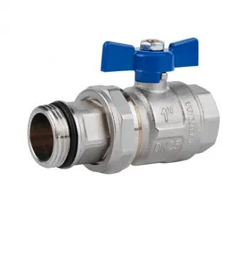 Кран шаровой американка Icma Blue №215 латунный никелированный прямой 1" с антипротечкой (87215AF12)