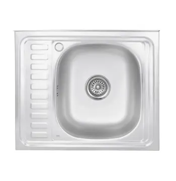 Кухонная мойка Lidz 6050-R накладная из нержавеющей стали 0, 6 мм сатиновая с левым крылом (SD00037175)