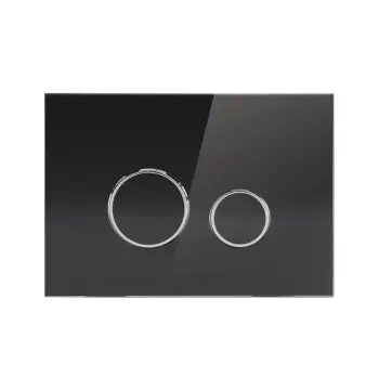 Панель смыва для унитаза Qtap Nest QT0111V1163GB стеклянная черная глянцевая двухрежимная (QT0111V1163GB)