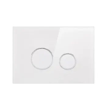 Панель смыва для унитаза Qtap Nest QT0111V1164GW стеклянная белая двухрежимная (QT0111V1164GW)