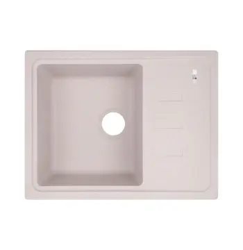 Кухонная мойка Lidz 620×435 мм/200 COL-06 из искусственного камня светло-бежевая с универсальным крылом (LIDZCOL06620435200)