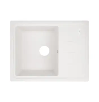 Кухонная мойка Lidz 620×435 мм/200 WHI-01 белая из искусственного камня с универсальным крылом (LIDZWHI01620435200)