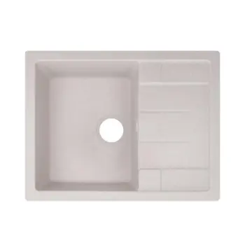 Кухонная мойка Lidz 650×500 мм/200 COL-06 из искусственного камня светло-бежевая с универсальным крылом (LIDZCOL06650500200)