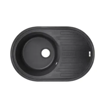 Кухонная мойка Lidz 780×500 мм/200 BLA-03 черная из искусственного камня с крылом (LIDZBLA03780500200)