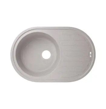 Кухонная мойка Lidz 780×500 мм/200 GRA-09 из искусственного камня серая с универсальным крылом (LIDZGRA09780500200)